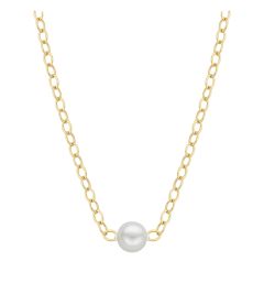 14k Yellow Gold with (1) 2.7mm pearl E-112 16" y/g Natural Necklace