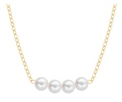 Cultured Starter Necklace (4) 3.5mm on a 14" y/g chain CP(4) 3.5mm 14" y/g Cultured Necklace