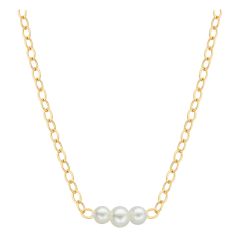 Natural Starter Necklace (1) 2.7 mm, (1) 3.1 mm, (2) 2.3 mm with 14" Gold Chain E112 with 14" Gold Chain Natural Necklace