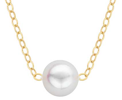 pearl necklace on gold chain