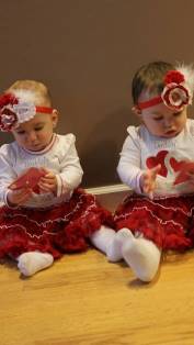 Chloe and Sophia Roche on Valentine's Day